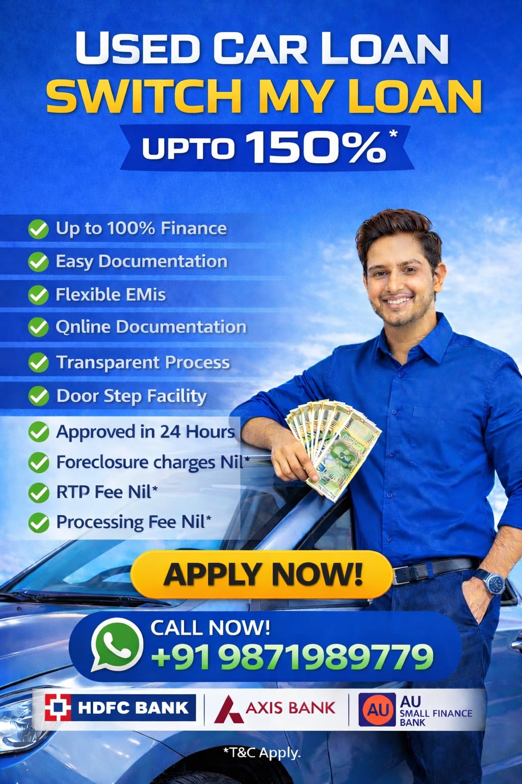 used car loan switch my loan upto 150%