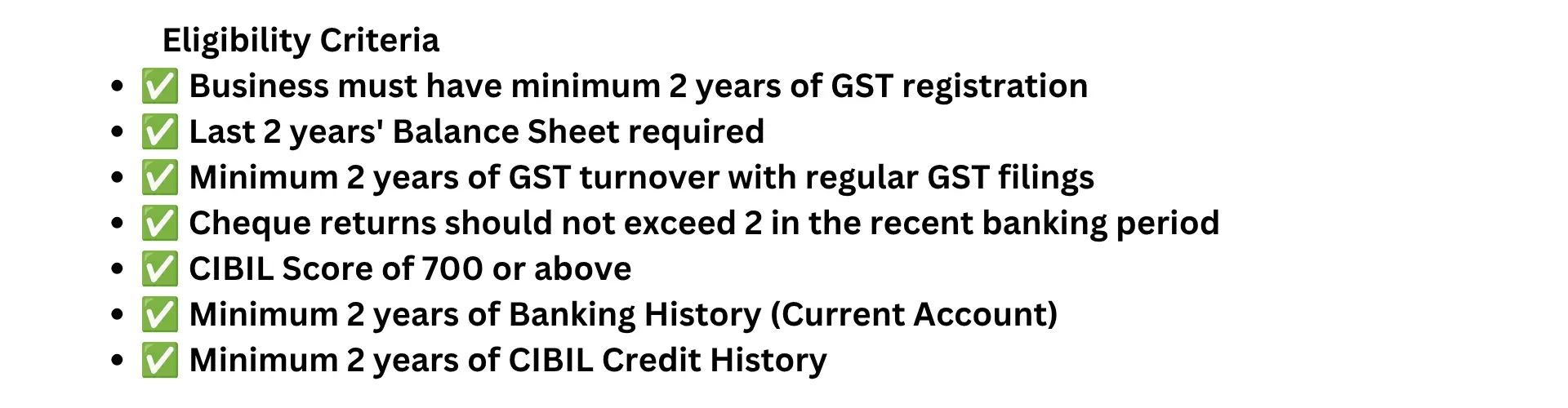 Flexi loan eligibility criteria